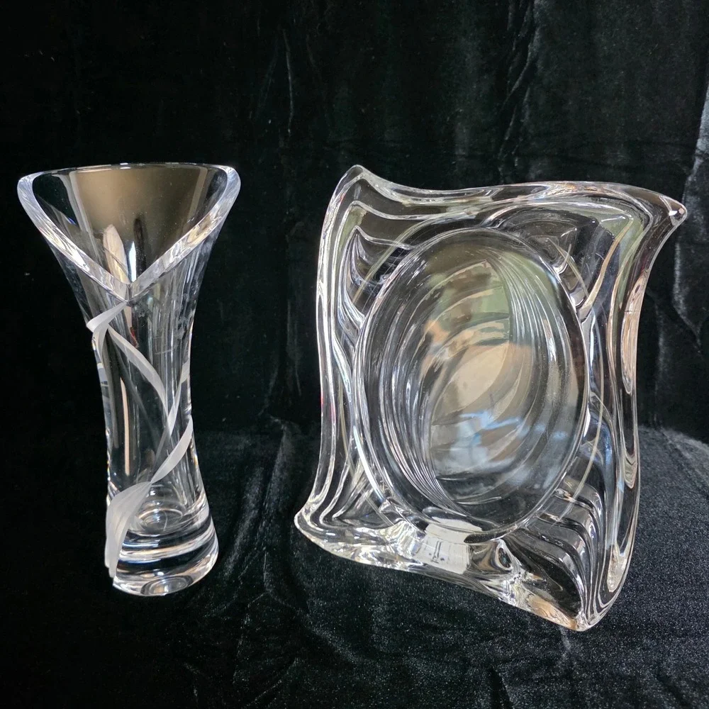 Mikasa Emotion Crystal Picture Frame & Calla Lily Swirl Trumpet Vase NWOT